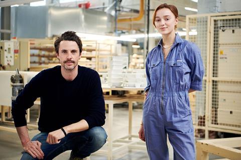 Phoebe Dynevor and Matthew Goode preparing for their roles in The Colour Room at Wedgwood_ (002)