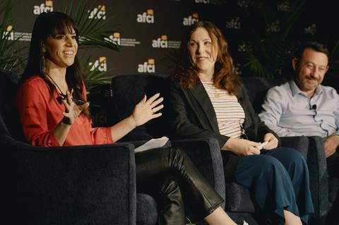 (L-R): Jennifer Loren, Cherokee Film Commission, Tara Halloran, NBCUniversal, and Steven Davenport, Screen Ireland.