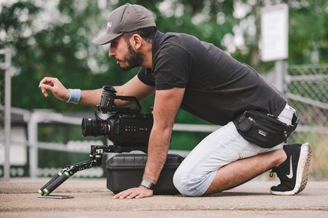 Man using camera