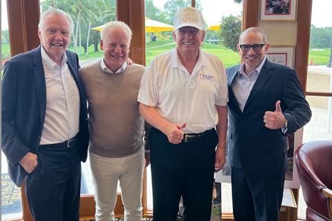 (L-R): Jon Voight, Steven Paul, Donald Trump, Scott Karol