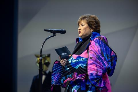 Festival director Tiina Lokk at the Tallinn Black Nights awards ceremony