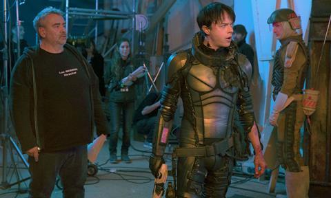 Luc Besson on the set of Valerian