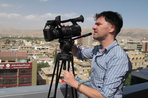 Mark Cousins shooting 'The Story Of Documentary Film'