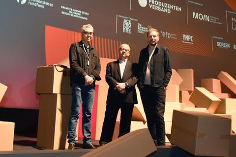 Erwin M. Schmidt, Albert Wiederspiel and Helge Albers open the second Explorer Konferenz