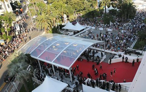 Cannes red carpet from above