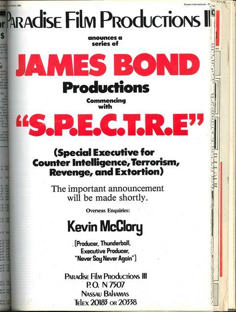 James Bond's abandoned 'SPECTRE' mission from 1984 | Comment | Screen