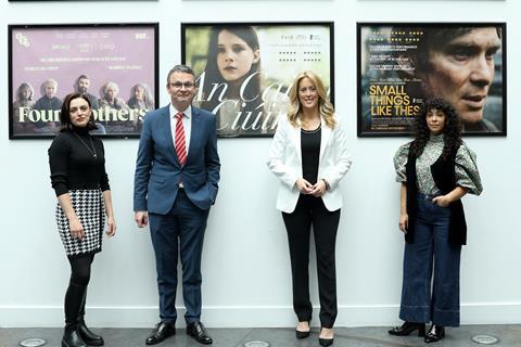 Nora-Jane Noone (actor); Patrick O'Donovan (minister for Arts, Culture, Communications, Media and Sport); Désirée Finnegan (chief executive, Screen Ireland); Jade Jordan (actor/screenwriter)