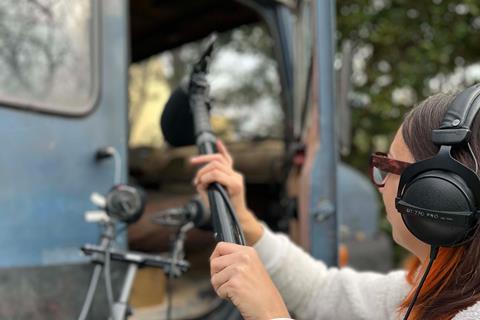 Laia Casanovas on set of 'Sirat'