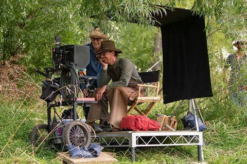 Jane Campion and Benedict Cumberbatch on set for 'The Power Of The Dog'