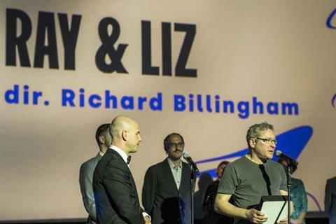 Richard Billingham accepting Vilnius top prize