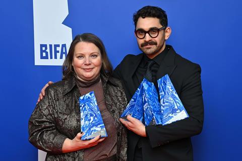 Joanna Scanlan and Aleem Khan at the 2021 Bifas