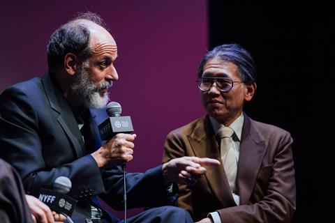 (L-R) ‘Queer’ director Luca Guadagnino and NYFF artistic director Dennis Lim in 2024