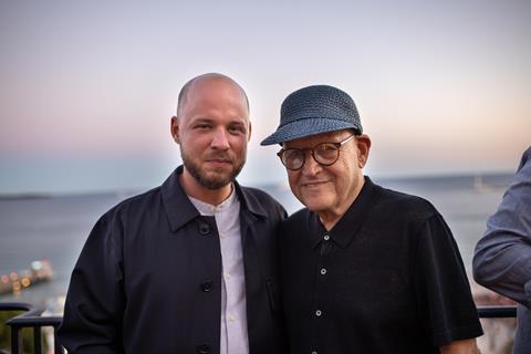 Ed Pressman (right) with Sam Pressman in Cannes