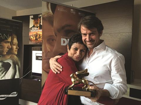 Hengameh Panahi with Venice Golden Lion winner Lorenzo Vigas