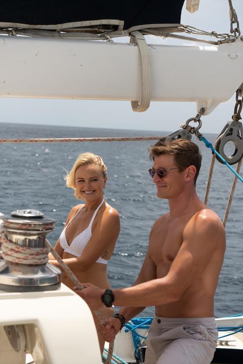 A Week in Paradise First Look Cannes Malin Ackerman Phillip Winchester-3
