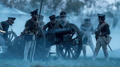 The Battle of Waterloo scene in 'Napoleon'