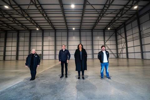 The Depot - Lynn Saunders (LFO), Mayors Rotheram & Anderson & Kevin Bell (LFO) inside one of Liverpool’s two new film studios