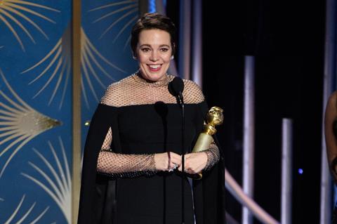 Olivia Colman Golden Globes c HFPA photographer