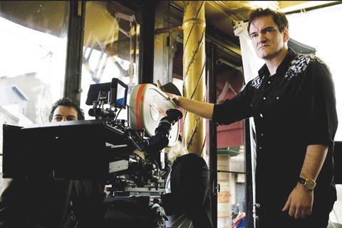 Quentin Tarantino on set of Inglourious Basterds