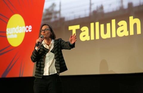 Director of Programming and Aquisitions at Picturehouse Cinemas Claire Binns speaks on stage during the intro of the 'Tallulah' Premiere at the Sundance Film Festival: London at Picturehouse Central 