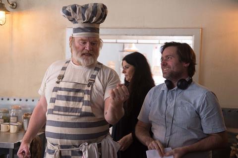 Brendan gleeson as knuckles mc ginty with paul king on the set of paddington 2 studiocanal