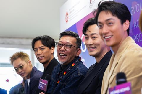 The team behind Twilight Of The Warriors: Walled In (from left): actors Tony Wu and German Cheung, director-producer-writer Soi Cheang, and actors Raymond Lam and Terrance Lau, share their experiences of making the Cannes Midnight Screenings title