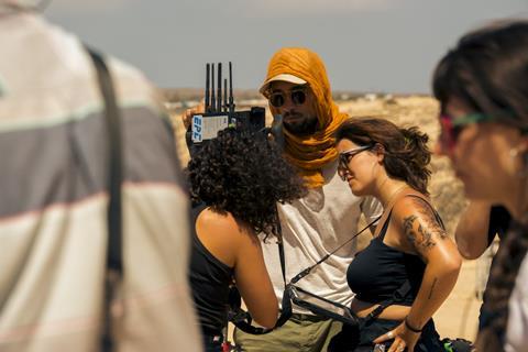 Stuart Gatt on the set of Catching Dust