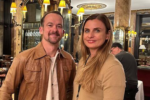 Jonas Dornbach and Janine Jackowski on set of Maria copy