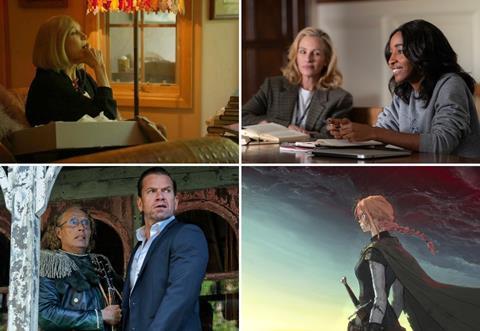 [L-R clockwise] 'Kim Novak's Vertigo', 'After The Hunt', 'Scarlet', 'The Last Viking'