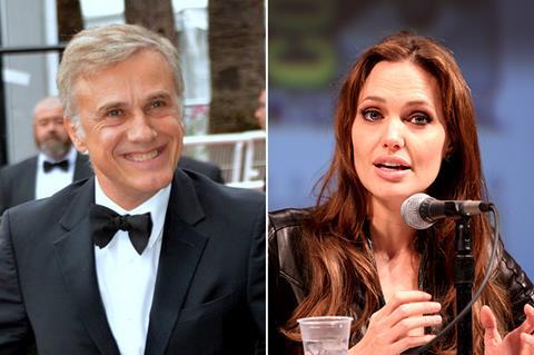 Christoph Waltz Angelina Jolie c Georges Biard Gage Skidmore