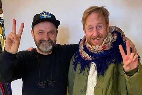 Writer and director Lukas Moodysson with actor Gustaf Hammarsten