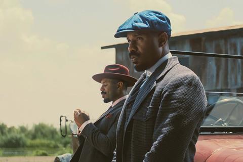 Michael B Jordan as the Smokestack Twins in 'Sinners'