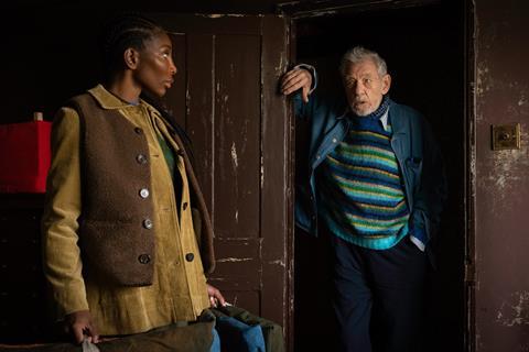 Michaela Coel and Ian McKellen in 'The Christophers'