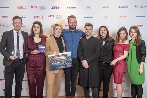 L-R Thomas Dexter, Ines Adriana, Molly Manning-Walker, Will Turner,Sighvatur Kristinsson,Silvia Villalba, Palma Derzi & Sarah Couprie