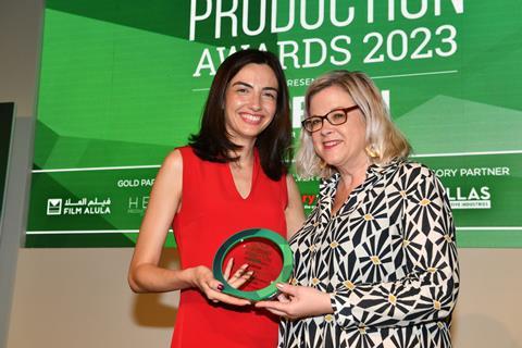 [L-R] Tamara Tatishvili, Global Production Awards judge; Wendy Mitchell, Screen International