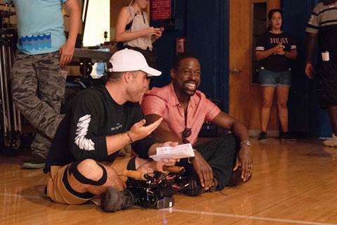 Trey Edward Shults on WAVES set with Sterling K Brown_Credit Monica Lek