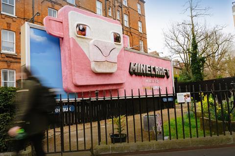 'A Minecraft Movie' fuzzy sheep billboard in the UK