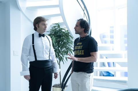 Sebastian Stan as Donald Trump with director Ali Abassi