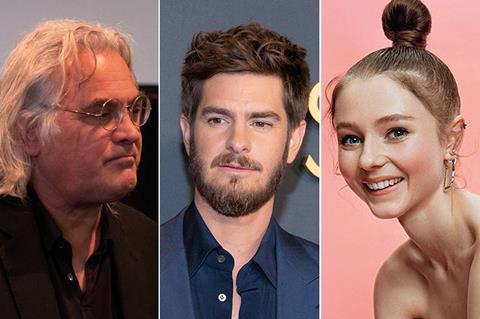 Paul Greengrass, Andrew Garfied and Thomasin McKenzie