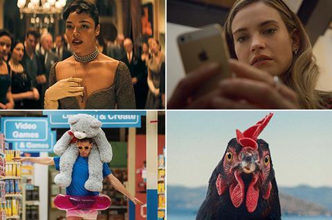 [Clockwise from top left]: 'Hedda', 'Swiped', 'Hen', 'Roofman'