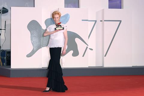 Tilda Swinton at 'The Ties' premiere