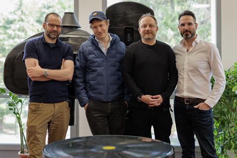 (From left) Moulin cinematographer Mátyás Erdely, director László Nemes and editor Peter Politzer with Filmlabs’ László Kovács
